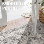 3x14 Washable Hallway Runner Rug: Long Vintage Soft Non Slip Rug Gray