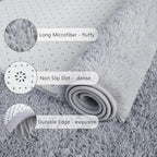 Chicrug Soft 2x10 Runner Rug for Bedroom Living Room Plush Fluffy Rug, Shag Furry Hallway Runner Carpet Rug Non Shedding for Nursery Children Kids Girls Room Home Decorative, Grey