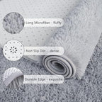 Chicrug Soft Area Rugs for Bedroom Living Room Plush Fluffy Rug 4x6 Feet, Shag Furry Area Rug Carpet Non Shedding for Nursery Children Kids Girls Room Home Decorative, Grey