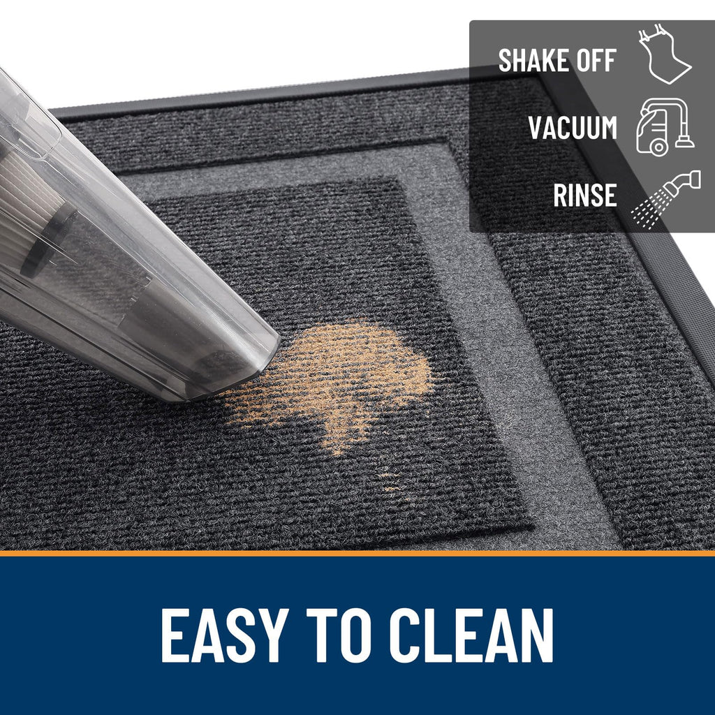 OLANLY Front Door Mat Outside 29.5x17, All-Season Heavy-Duty Rubber Doormat