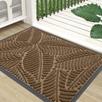 Colorxy Waterproof Front Doormat, Sturdy Natural Rubber Door Mat, 71x47