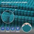KEKUOU Stretch Loveseat Sofa Cover Slipcover,Couch Covers for 2 Cushion Couch Sofa (55"-78") Furniture Protector Sofa with Elastic Bottom for Kids,Dog. Jacquard Small Checked (Medium,Peacock Blue)