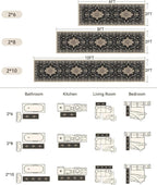 Area Rugs 2'x10' Runner Rug Non Slip Washable for Kitchen Hallway Bedroom Beside Laundry Room Bathroom Rug, Floor Carpet, Black Brown Neutral Dark Tan