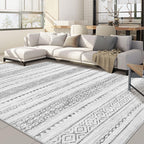 Nakagishi Boho 10x12 Area Rug Living Room Rugs Machine Washable Gray