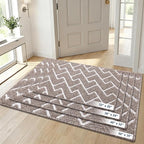 OLANLY Front Door Mat, Non-Slip Rubber Backing, Dirt Resistant and Absorbent, Washable, Easy to Clean Low-Profile Indoor Doormat for Back Door, Entryway, Inside Entrance, 59x35, Khaki