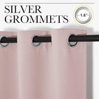 NICETOWN Modern Blackout Curtains Noise Reducing, Blush Pink, 2 Panels, W42 x L54, Thermal Insulated and Privacy Room Darkening Drape Panels for Boy's Guest Room Door Small Short Window