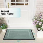 OLANLY Front Door Mat Indoor Outdoor Entrance, Waterproof All-Season, All-Weather Doormat, Sturdy Natural Rubber, Low Profile, Easy Clean Patio Porch Entryway Mat, 59x23, Grayish Green