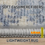 9x12 Area Rugs for Living Room: Washable Abstract Blue Gold Badroom Carpet
