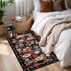 2x5 Entryway Runner Rugs, Non Slip Washable Rugs with Rubber Backing Soft Floral Carpet Runner for Kitchen, Laundry, Bedroom, Bathroom(2 x 5, Black/Brown)