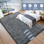 OLANLY 8x8 Machine Washable Large Area Rugs for Living Room, Bedroom, Soft Fluffy Shaggy Bedside Rug, Indoor Floor Carpet for Kids Girls and Boys, Dorms, Nursery, Home Decor Aesthetic, Grey