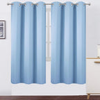 LEMOMO Sky Blue Thermal Blackout Curtains/42 x 72 Inch/Set of 2 Panels Room Darkening Curtains for Bedroom