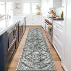 HEBE Hallway Runner Rug 2'x8' Washable Vintage Distressed Area Rugs Non Slip Laundry Rug Runner Boho Floor Carpet Runners for Hallways Entryway Laundry Room Kitchen Bathroom
