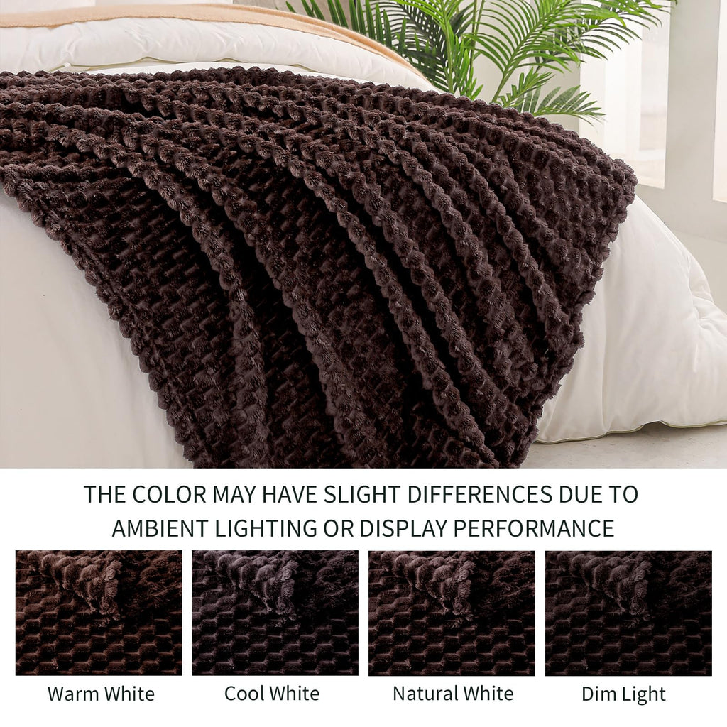 Exclusivo Mezcla 3D Fleece Twin Size Blanket for Bed, Coffee