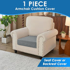 XINEAGE Couch Cushion Covers Seat Cushion Cover Thick Stretch Sofa Slipcovers 1 Piece Individual Couch Covers with Elastic Bottom(Single Seat Cushion/Backrest,Light Grey)