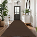 KOZYFLY Extra Long Runners for Hallways 3x14 ft Washable Kitchen Runner Non Slip Rubber Backed Hallway Rug Cotton Entryway Runner Rug Floor Carpet for Indoor Hall, Kitchen, Stair, Reddish Brown/Coffee
