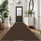 KOZYFLY Extra Long Runners for Hallways 3x14 ft Washable Kitchen Runner Non Slip Rubber Backed Hallway Rug Cotton Entryway Runner Rug Floor Carpet for Indoor Hall, Kitchen, Stair, Reddish Brown/Coffee