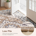 Lofus 3x5 Area Rugs for Living Room Bedroom, Small Carpet Floral Brown