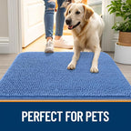 OLANLY Dog Door Mat for Muddy Paws 34x21, Super Absorbent Chenille Mud Mat