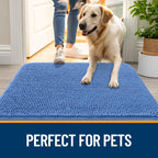 OLANLY Dog Door Mat for Muddy Paws 44x32, Super Absorbent Chenille Mud Mat