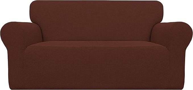 Easy-Going Stretch Loveseat Couch Covers Washable Coffee