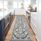 HEBE Hallway Runner Rug 2'x8' Washable Vintage Distressed Area Rugs Non Slip Laundry Rug Runner Boho Floor Carpet Runners for Hallways Entryway Laundry Room Kitchen Bathroom
