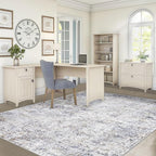 XLUEZ 6x9 Area Rugs for Living Room, Washable Modern Abstract Large Area Rug Neutral Soft Non Slip Kids Rug Stain Resistant Indoor Carpet for Bedroom Nursery Dining Room Playroom(Bluegrey, 6'x9')