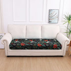 hyha Printed Couch Cushion Covers, Floral Sofa Covers Washable for 3 Cushion Couch, Stretch Pattern Outdoor Cushion Covers for Patio Furniture with Elastic Bottom(Large, Christmas Botanical)