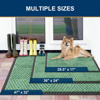 Smiry Front Door Mat Outside Entrance, Low Profile Rubber Doormat, 29.5x17