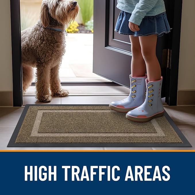 OLANLY Front Door Mat Outside 35x23, All-Season Heavy-Duty Rubber Doormat