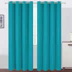 LEMOMO Blackout Curtains 66 x 95 inch/Teal Curtains Set of 2 Panels/Thermal Insulated Room Darkening Bedroom Curtains