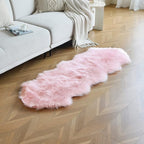 duduta Pink Faux Sheepskin Runner Rugs 2x6 ft, Fluffy Shag Bedroom Rug Fur Couch Sofa Covers Washable