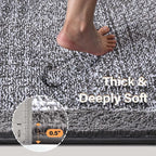 60x24 Long Bathroom Rugs Washable Non Slip, Grey Bath Mat for Bathroom Floor Tub, Soft Absorbent Quick Dry Mats for Shower,Bathtub,Home Decor