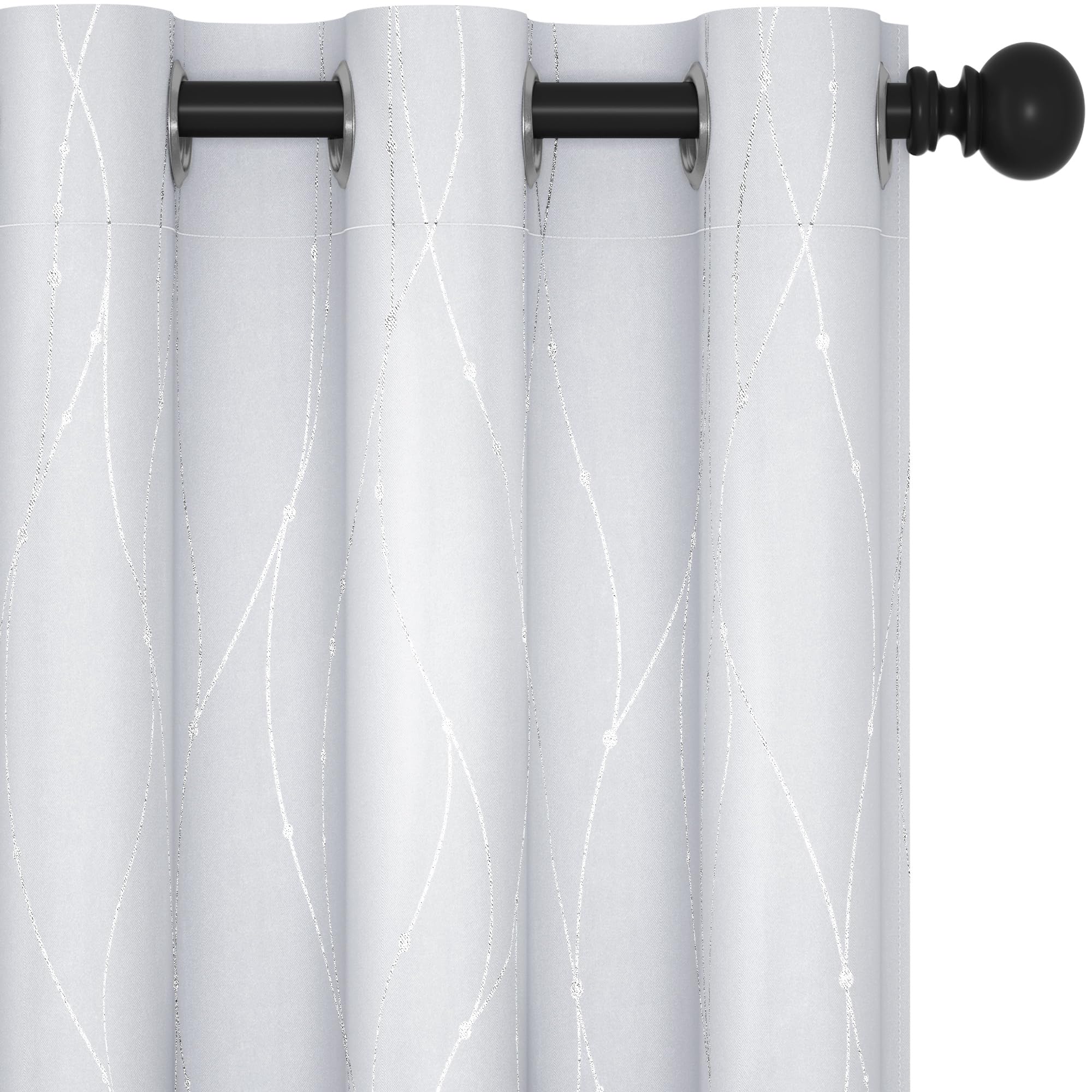 Deconovo Living Room Curtains 63 Inches Long, Blackout Curtains for Bedroom