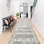 TOPRUUG Washable Runner Rug 2x12 - Hallway Runner Rug Kitchen Rugs and Mats Non Skid Washable Waterproof Carpet Runner for Living Room Bedroom Bathroom (Grey, 2x12)