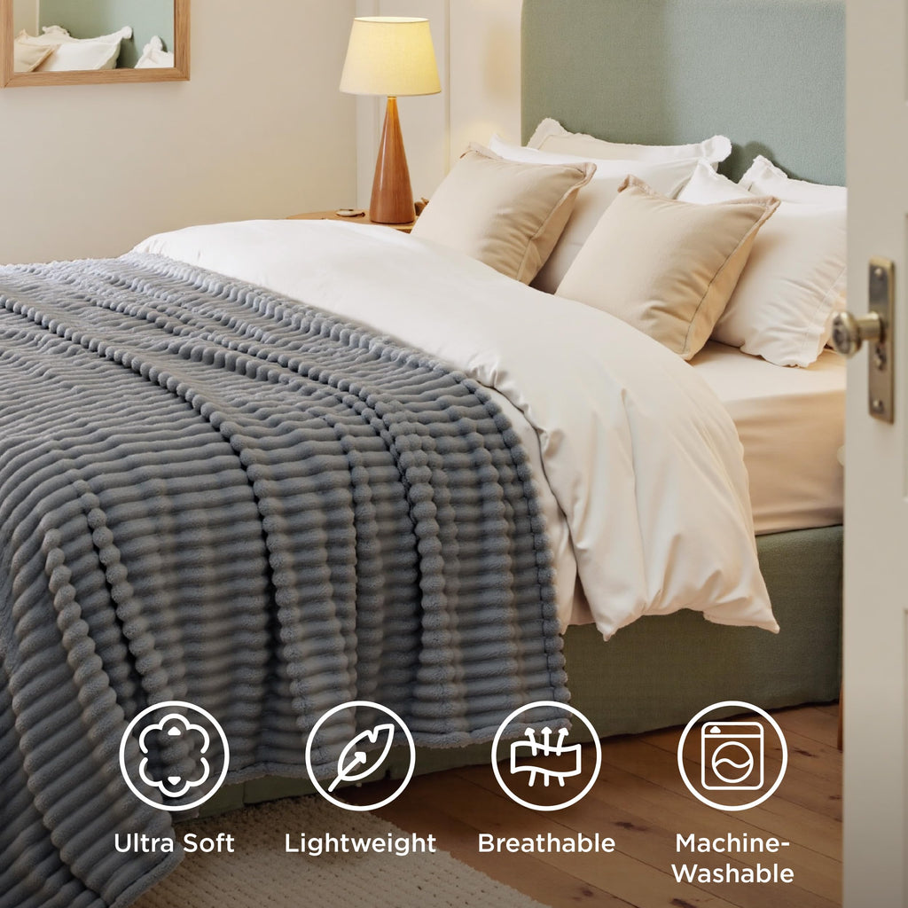 Bedsure Soft Twin XL Blanket for Bed Dorm Frost Gray 66"x90"