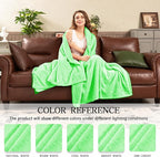 inhand Mint Green Fleece Throw Blanket for Couch, Super Soft Flannel Blanket, Lightweight Fuzzy Blankets Sofa Bed Office, Washable Cozy Plush Fleece Blankets&Throw for All Season(50x60 Inches)