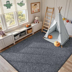 5x7 Grey Area Rug Non-Slip Washable Soft Thin for Living Room Bedroom