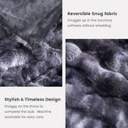 Cozy Bliss Faux Fur Throw Blanket for Bed King Size, Fuzzy Soft Plush Thick Bubble Blanket for Sofa Bedroom Living Room, 108 * 90 Inches Tie Dye Black
