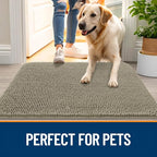 OLANLY Dog Door Mat for Muddy Paws 32x20, Super Absorbent Chenille Mud Mat
