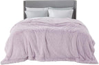 Bedsure GentleSoft Fluffy Lavender Purple Blankets Queen Size for Bed, Thick Sherpa Faux Fur Fleece Fuzzy Plush Winter Warm Soft Queen Blankets, Bedroom Purple Decor Cozy Gifts for Women Men, 90x90