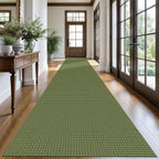 KOZYFLY Extra Long Runners for Hallways 3x20 ft Washable Kitchen Runner Non Slip Rubber Backed Hallway Rug Cotton Entryway Runner Rug Floor Carpet for Indoor Hall, Kitchen, Bright Green/Earthy Green