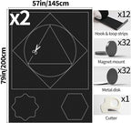 BKSAI 100% Blackout Window Cover, Portable Magnetic Black Out Curtains for Window, Black Out Shades No Drill Cuttable Blackout Blinds for Bedroom, RV, Nursery, Media Room, 79x57 inch, 2Pack