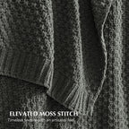 EVERGRACEHOME Chunky Chenille Knit Throw Blanket, 60 x 80, Charcoal Gray