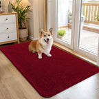 OLANLY Dog Door Mat for Muddy Paws 45x27, Super Absorbent Chenille Mud Mat