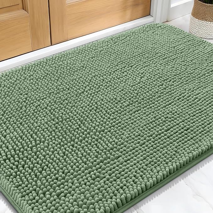 OLANLY Dog Door Mat for Muddy Paws 30x20, Super Absorbent Chenille Mud Mat