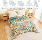 MSGKV Boho Throw Blanket for Bed Couch Twin Size Cotton Vine Blanket 60"x80" Couch Muslin Spring Breathable Lightweight Farmhouse Blankets for All Seasons Home Decor
