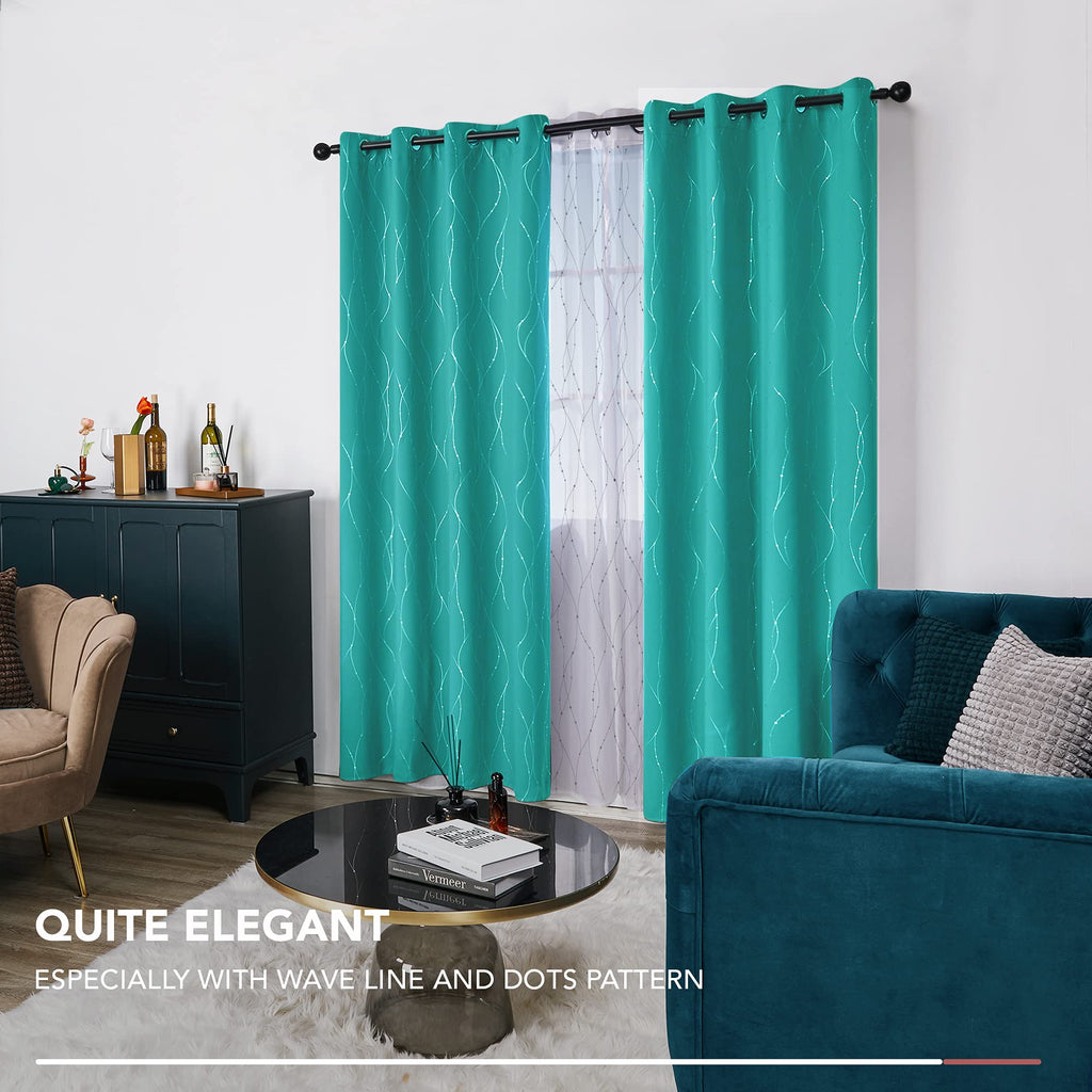 Deconovo Living Room Curtains 84 Inches Long, Blackout Curtains for Bedroom