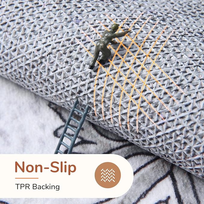 OPPODREAM Soft Area Rugs 4x6, Low-Pile Washable Rugs 4x6 with Non Slip Backing, Faux Cashmere 4 x 6 Throw Carpet, Green