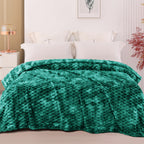 Exclusivo Mezcla 3D Fleece Twin Size Blanket for Bed, Tie-dye Teal