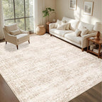 Area Rugs 10x14 Living Room Rug: Washable Rug Soft Vintage Boho Carpet Indoor Floor Non-Slip Stain Resistant Large Carpets for Bedroom Dining Room Farmhouse Nursery Home Office Beige